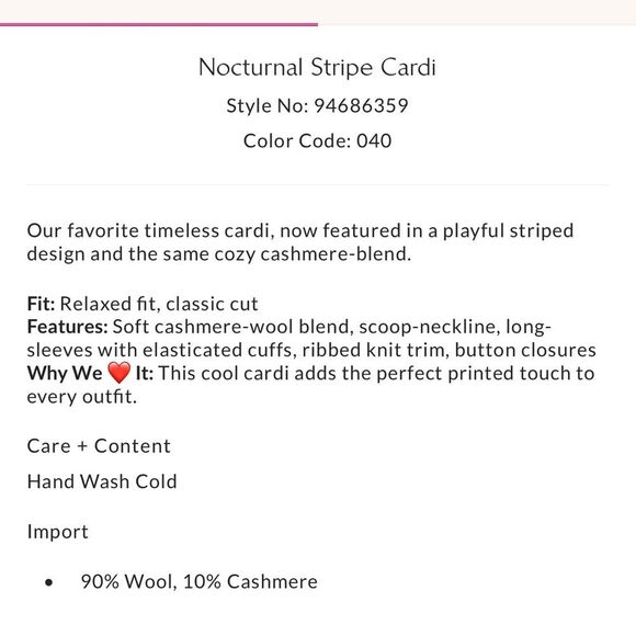 Free People Nocturnal Stripe Cashmere Blend Cardigan in Waves Combo NWOT - Picture 4 of 6